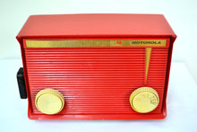Load image into Gallery viewer, SOLD! - Nov 25, 2018 - BLUETOOTH MP3 Ready - Apple Red 1959 Motorola Model A1R-15 Tube AM Radio - [product_type} - Motorola - Retro Radio Farm