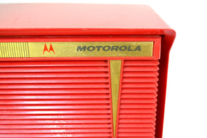 SOLD! - Nov 25, 2018 - BLUETOOTH MP3 Ready - Apple Red 1959 Motorola Model A1R-15 Tube AM Radio - [product_type} - Motorola - Retro Radio Farm