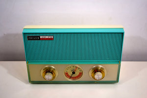 SOLD! - Sept 28, 2019 - Seafoam Turquoise and White 1963 Philco Model K914-124 Rare FM & AM Tube Radio Wow - What A Find! - [product_type} - Philco - Retro Radio Farm