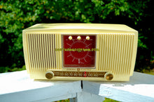 Load image into Gallery viewer, SOLD! - Nov 18, 2017 - BLUETOOTH MP3 READY Ivory Vanilla 1955 General Electric Model 573 Retro AM Clock Radio Works Great! - [product_type} - General Electric - Retro Radio Farm