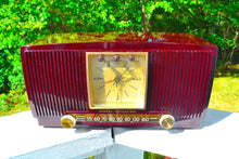 Load image into Gallery viewer, Sold! - Oct 21, 2017 - BLUETOOTH MP3 READY Swirly Brown Marbled 1955 General Electric Model 572 Retro AM Clock Radio Mint Condition! - [product_type} - General Electric - Retro Radio Farm