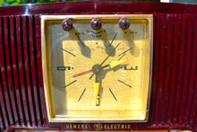Load image into Gallery viewer, Sold! - Oct 21, 2017 - BLUETOOTH MP3 READY Swirly Brown Marbled 1955 General Electric Model 572 Retro AM Clock Radio Mint Condition! - [product_type} - General Electric - Retro Radio Farm