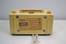 Load image into Gallery viewer, Ivory Cream Silvertone 1951 Model 6 AM Tube Bakelite Radio Plays Like A Champ! - [product_type} - Silvertone - Retro Radio Farm