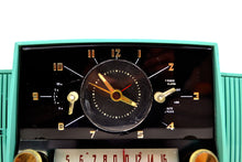 Load image into Gallery viewer, SOLD! - Oct 3, 2019 - Ocean Turquoise 1956 General Electric Model 914-D Tube AM Clock Radio Real Looker! - [product_type} - General Electric - Retro Radio Farm
