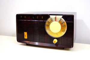 SOLD! - Nov 7, 2019 - Mocha Swirl Mid Century Vintage 1958 Philco E-814-124 AM Tube Radio Sounds Great! - [product_type} - Philco - Retro Radio Farm