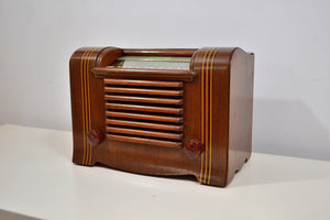 SOLD! - Dec 2, 2019 - Golden Age 1945 Sonora RB-207 AM Tube Radio Curvaceous Wooden Beauty! - [product_type} - Sonora - Retro Radio Farm