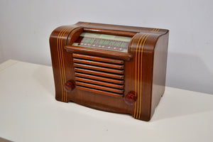 SOLD! - Dec 2, 2019 - Golden Age 1945 Sonora RB-207 AM Tube Radio Curvaceous Wooden Beauty! - [product_type} - Sonora - Retro Radio Farm