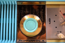 Charger l&#39;image dans la galerie, Aqua Mid Century 1956 Motorola Model 56CD Tube AM Clock Radio Sounds Great! Looks Great! - [product_type} - Motorola - Retro Radio Farm