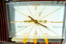 Load image into Gallery viewer, SOLD! - Jan 21, 2018 - ESPRESSO Marbled Mid Century Retro 1960 Silvertone Model 7025 AM Clock Radio Totally Restored! - [product_type} - Silvertone - Retro Radio Farm