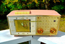 Load image into Gallery viewer, SOLD! - Jan 21, 2018 - PLAZA PINK Mid Century Retro Vintage 1959-60 Bulova Model 190 Tube AM Clock Radio Looks Spectacular! - [product_type} - Bulova - Retro Radio Farm
