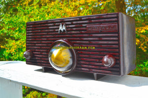 SOLD! - Nov 29, 2017 - ESPRESSO Mid Century Retro Jetsons 1957 Motorola 56H Turbine Tube AM Radio Marbled Sounds Great! - [product_type} - Motorola - Retro Radio Farm