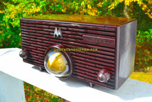 Load image into Gallery viewer, SOLD! - Nov 29, 2017 - ESPRESSO Mid Century Retro Jetsons 1957 Motorola 56H Turbine Tube AM Radio Marbled Sounds Great! - [product_type} - Motorola - Retro Radio Farm