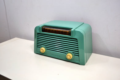 SOLD! - Jan. 8, 2020 - Cerulean Bakelite 1950 Motorola Model 57M Tube AM Antique Radio Nice Looking Great Sounding!