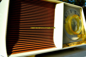 SOLD! - Jan. 10, 2018 - TAN and White Mid Century Retro 1962 Motorola A17W29 Tube AM Radio Cool Model Rare Color! - [product_type} - Motorola - Retro Radio Farm
