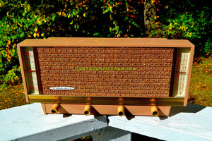 SOLD! - Nov 26, 2017 - BLUETOOTH MP3 READY - Beige Pink Mid Century Retro Antique Vintage 1957 Silvertone Model 9013 AM Tube Radio Totally Restored! - [product_type} - Silvertone - Retro Radio Farm