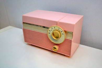 SOLD! - Jan. 8, 2020 - Madison Pink Mid Century 1959 Philco Model F813-124 Tube AM Radio Cuteness Overload!