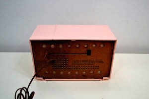 SOLD! - Jan. 8, 2020 - Madison Pink Mid Century 1959 Philco Model F813-124 Tube AM Radio Cuteness Overload! - [product_type} - Philco - Retro Radio Farm