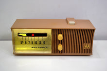 Charger l&#39;image dans la galerie, SOLD! - Dec. 4, 2019 - Sandy Tan Mid Century 1957 Motorola Model 57H Tube AM Radio Hard to Find Rare Color Near Mint! - [product_type} - Motorola - Retro Radio Farm