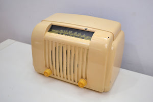 Ivory Beige Bakelite 1947 Crosley Model 58TL AM Tube Radio Post War Beauty! - [product_type} - Crosley - Retro Radio Farm