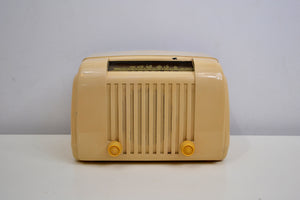 Ivory Beige Bakelite 1947 Crosley Model 58TL AM Tube Radio Post War Beauty! - [product_type} - Crosley - Retro Radio Farm