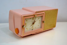 Load image into Gallery viewer, SOLD! - Mar 10, 2019 - Pink Gold 1959 Bulova Model 100 Tube AM Antique Clock Radio - [product_type} - Bulova - Retro Radio Farm