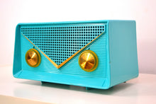 画像をギャラリービューアに読み込む, SOLD! - Oct. 22, 2018 - Turquoise 1959 Olympic Model 550-551 Tube AM Antique Radio - [product_type} - Olympic - Retro Radio Farm