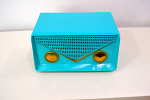 SOLD! - Oct. 22, 2018 - Turquoise 1959 Olympic Model 550-551 Tube AM Antique Radio - [product_type} - Olympic - Retro Radio Farm