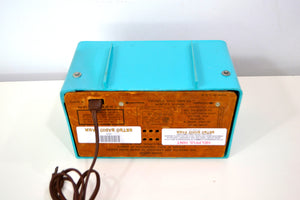 SOLD! - Oct. 22, 2018 - Turquoise 1959 Olympic Model 550-551 Tube AM Antique Radio - [product_type} - Olympic - Retro Radio Farm