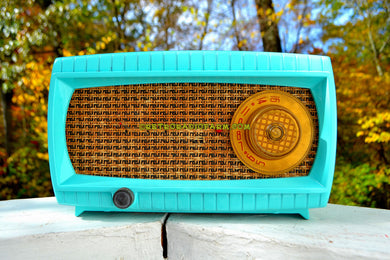 SOLD! - Nov 10, 2017 - TURQUOISE AND WICKER Retro Vintage 1949 Capehart Model 3T55B AM Tube Radio Totally Restored!