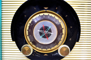 SOLD! - Oct 29, 2019 - Aqua and White Sputnik Era Vintage 1957 General Electric Model 862 AM Radio Blast-Off to Beauty! - [product_type} - General Electric - Retro Radio Farm
