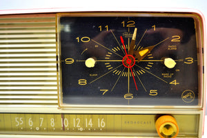 SOLD! - Feb 10, 2020 - Fairlane Pink 1956 RCA Victor 8-C-7FE Vintage Tube AM Clock Radio Very Fair Indeed! - [product_type} - RCA Victor - Retro Radio Farm