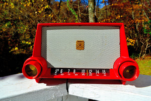 SOLD! - Nov 16, 2017 - CIMARRON RED Dashboard Retro Jetsons 1953 Motorola 53H Tube AM Radio Mint Condition! - [product_type} - Motorola - Retro Radio Farm