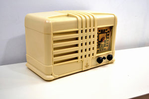 SOLD! - Nov 29, 2019 - Castle Ivory 1940 Model 343 Vintage Emerson AM Shortwave Golden Age Radio Looks and Sounds Spectacular! - [product_type} - Emerson - Retro Radio Farm