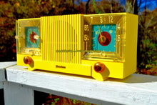 画像をギャラリービューアに読み込む, SOLD! - Nov 16, 2017 - SUNRISE YELLOW Mid Century 1952 Firestone Model 4-A-127 Tube AM Radio Cool Model Rare Color! - [product_type} - Firestone - Retro Radio Farm
