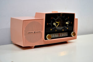 SOLD! - Dec 7, 2019 - Princess Pink 1957 General Electric Model 912D Tube AM Clock Radio Sounds and Looks Lovely! - [product_type} - General Electric - Retro Radio Farm