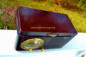 SOLD! - Nov. 19, 2017 - BLUETOOTH MP3 READY - Brown Swirly Mid Century Vintage 1952 General Electric Model 60 AM Brown Bakelite Tube Clock Radio Works and Looks Great! - [product_type} - General Electric - Retro Radio Farm