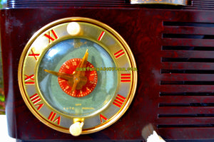 SOLD! - Nov. 19, 2017 - BLUETOOTH MP3 READY - Brown Swirly Mid Century Vintage 1952 General Electric Model 60 AM Brown Bakelite Tube Clock Radio Works and Looks Great! - [product_type} - General Electric - Retro Radio Farm