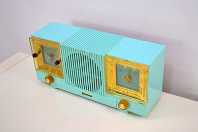 Celeste Blue Mid Century 1952 Firestone Model 4-A-127 Vintage AM Radio Absolutely Stunning!