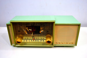 SOLD! - Feb. 6, 2019 - Beautiful Pastel Green 1958 Admiral 298 Antique Tube AM Clock Radio - [product_type} - Admiral - Retro Radio Farm