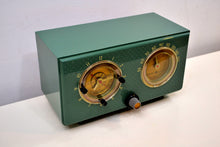 Load image into Gallery viewer, SOLD! -Nov 22, 2019 - Mariner Green 1954 General Electric Model 566 Retro AM Clock Radio Porthole Design Sounds Great! - [product_type} - General Electric - Retro Radio Farm