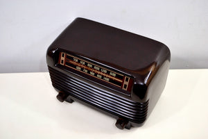 SOLD! - Nov 18, 2019 - Marble Swirly Brown Bakelite Vintage 1948 Philco Model 48-250 AM Radio Sounds Amazing! - [product_type} - Philco - Retro Radio Farm