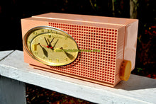 Load image into Gallery viewer, SOLD! - Jan 14, 2018 - BLUETOOTH MP3 UPGRADE ADDED - MAYFAIR PINK Mid Century Retro 1959 Sylvania Model 6001-2 Tube AM Clock Radio Creampuff! - [product_type} - Sylvania - Retro Radio Farm