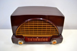 SOLD! - Nov 30, 2019 - Burgundy Brown Bakelite Vintage 1951 Philco Model 50-526 AM Radio Sounds Amazing Looks Grand! - [product_type} - Philco - Retro Radio Farm