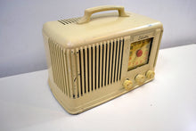 Load image into Gallery viewer, SOLD! - Dec. 13, 2019 - Ivory Cream Silvertone 1947 Model 6016 AM Tube Bakelite Radio Plays Like A Champ! - [product_type} - Silvertone - Retro Radio Farm
