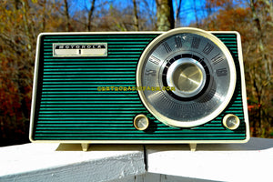 SOLD! - Dec 9, 2017 - HUNTER GREEN Mid Century Vintage 1962 Motorola Model A24N AM Tube Radio Sounds Great! - [product_type} - Motorola - Retro Radio Farm