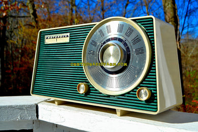SOLD! - Dec 9, 2017 - HUNTER GREEN Mid Century Vintage 1962 Motorola Model A24N AM Tube Radio Sounds Great!