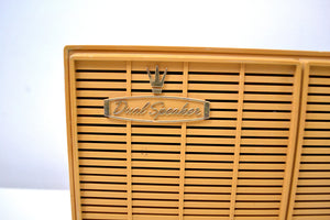 SOLD! - Jan 17, 2020 - Butterscotch Blonde Dual Speaker 1960 General Electric Model T-141A Tube Radio Don't Judge A Book By Its Cover! - [product_type} - General Electric - Retro Radio Farm