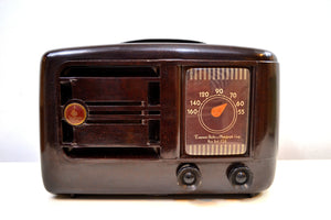 Umber Brown Bakelite 1946 Emerson Model 507 AM Tube Radio Golden Age of Radio Beauty! - [product_type} - Emerson - Retro Radio Farm