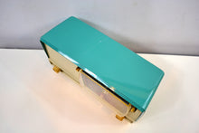 Load image into Gallery viewer, SOLD! - Dec 27, 2019 - Turquoise and White 1959 RCA Victor 9-C-7LE Tube AM Clock Radio Works Great! - [product_type} - RCA Victor - Retro Radio Farm
