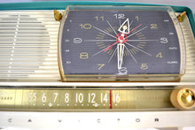 画像をギャラリービューアに読み込む, SOLD! - Dec 27, 2019 - Turquoise and White 1959 RCA Victor 9-C-7LE Tube AM Clock Radio Works Great! - [product_type} - RCA Victor - Retro Radio Farm